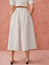 Enchnt Autumn Romantic Women's Sweetheart Elegant Princess Pleated White Tweed Skirt
